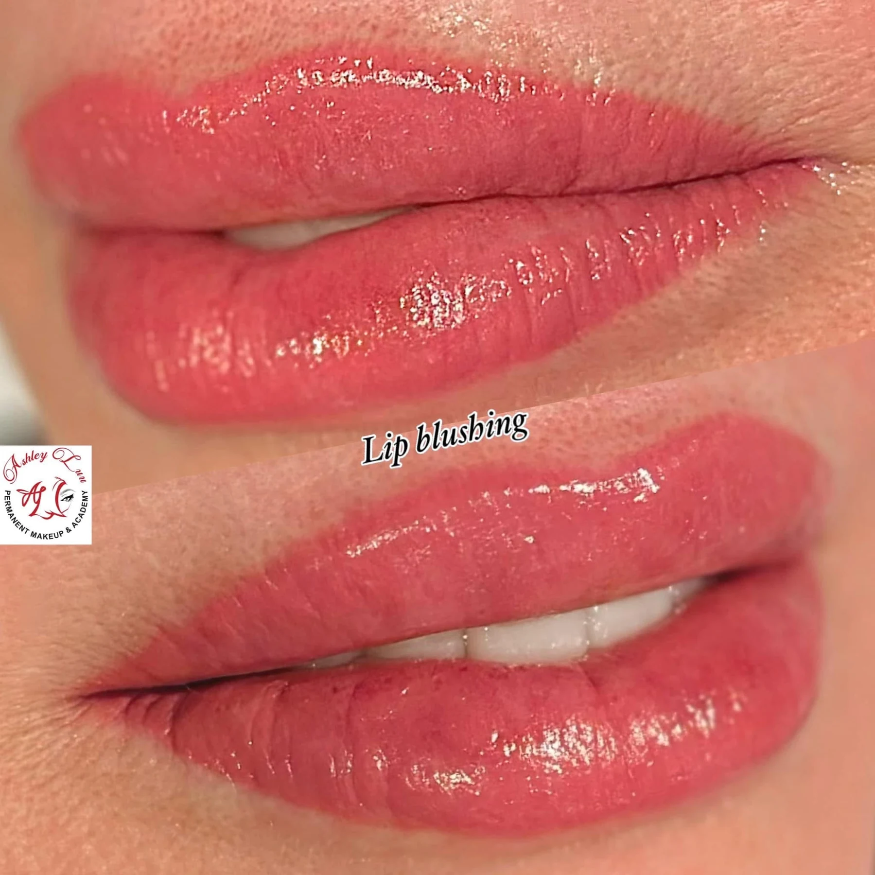 Glossed Lip Blush permanent makeup work by Ashley Luu