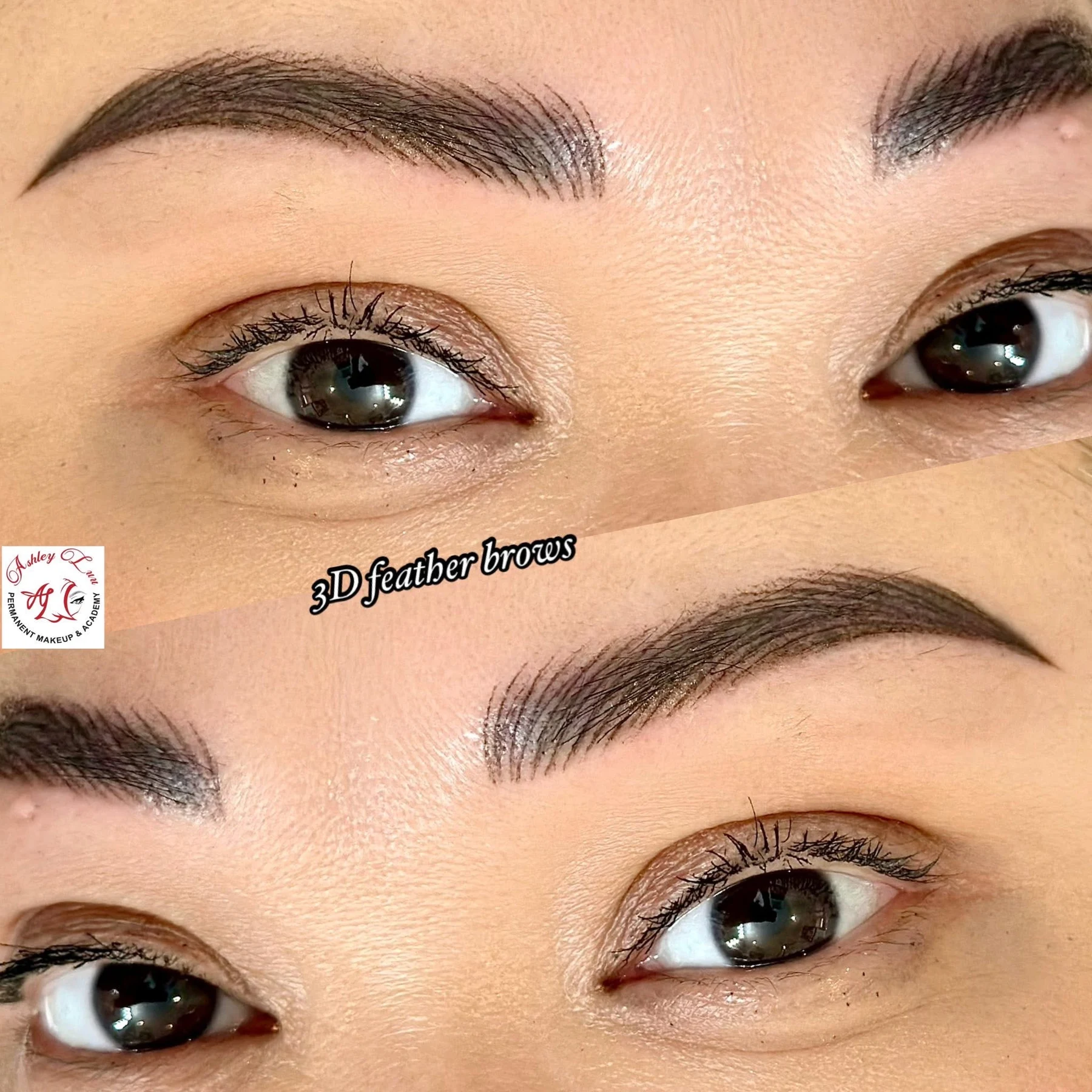 Feather Brow Transformation permanent makeup work by Ashley Luu