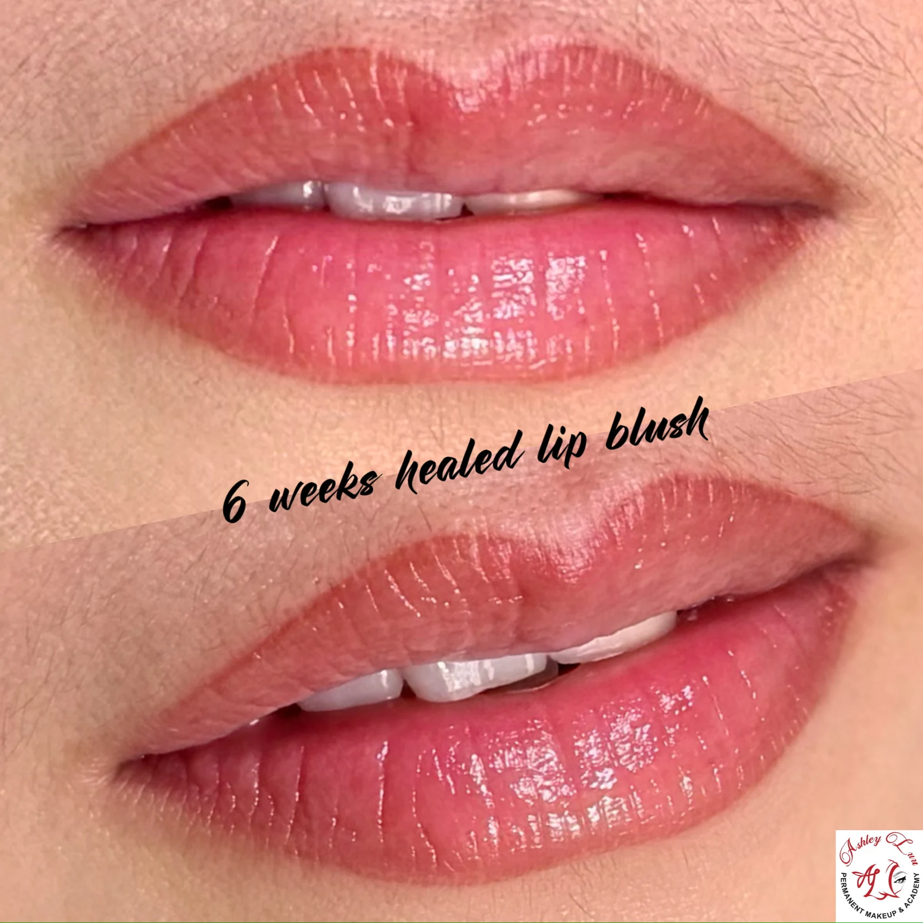 Six-Week Healed Lip Blush permanent makeup work by Ashley Luu
