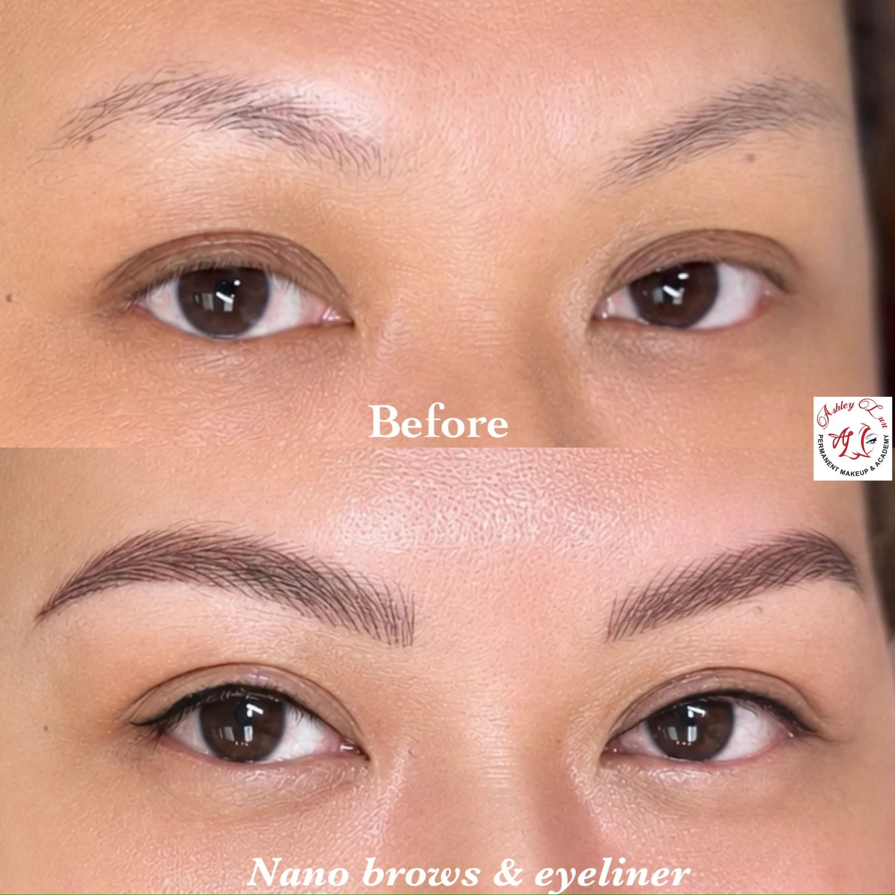 Brows & Eyeliner Definition permanent makeup work by Ashley Luu
