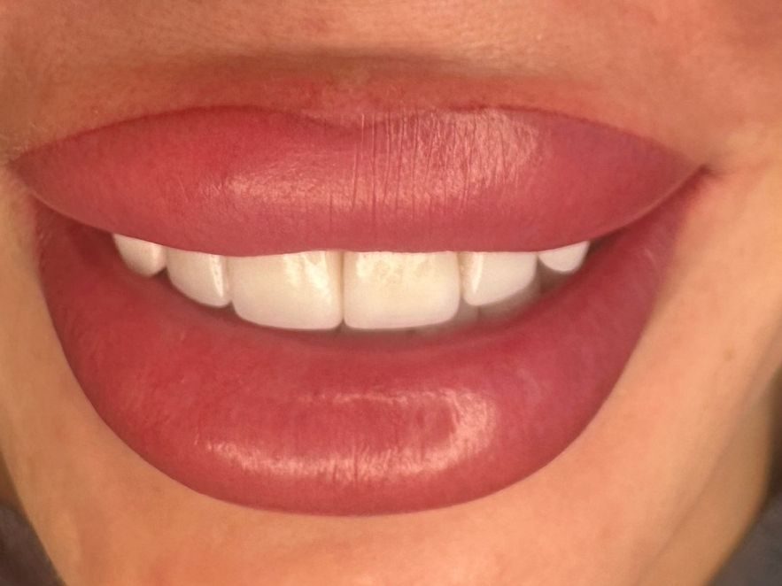 Browhouse lip blush result with balanced natural color